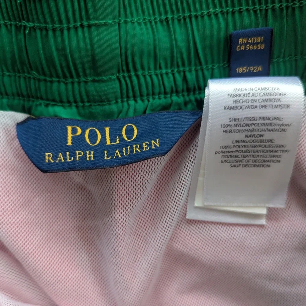 POLO Ralph Lauren Swimwear Swim Trunks Green‎ Pony Logo Preppy Mens Size XL/TG